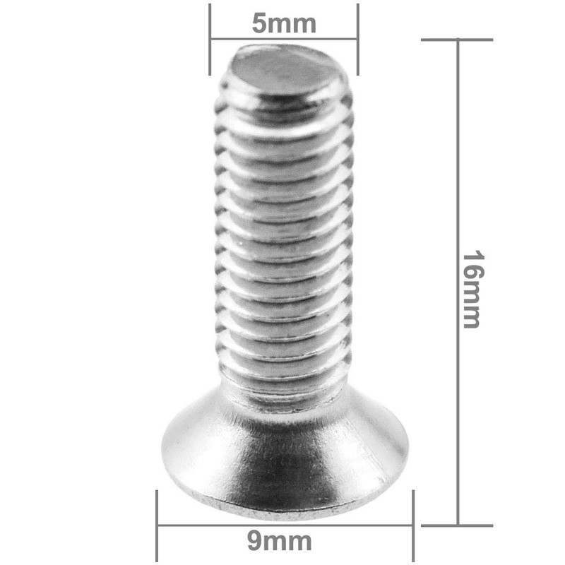 NOTRICKT MS-019 M5x16 Cross Hole Countersunk Machine Screw, Stainless Steel,