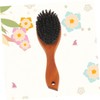 Healeved 2pcs Natural Boar Bristle Hair Brush with Handle Curved