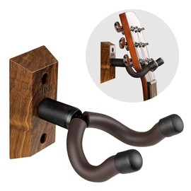 Guitar Wall Mount, Acacia Wood Guitar Hanger, U-Shaped Guitar Wall Hanger Mount, Guitar Holder Hook Stand Wall Mount Guitar Accessories for Acoustic, Electric Guitar, Banjo, Bass, Ukulele