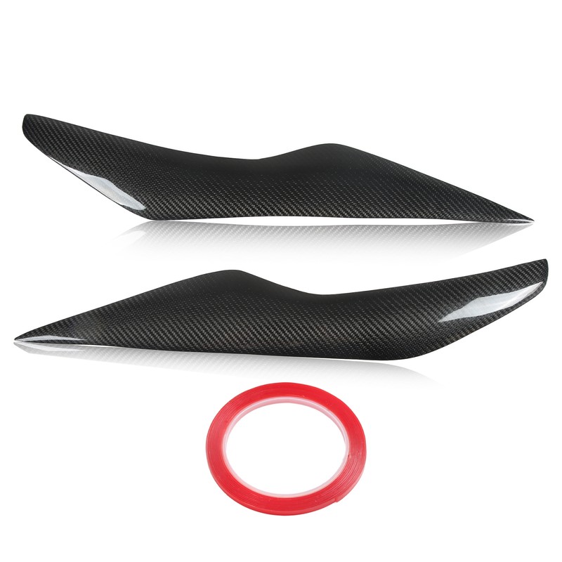 Front Headlight Eyelid Carbon Fiber Headlight Eyebrow Cover Replacement for