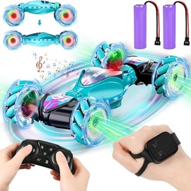 【Akeleo】Spider Remote Control Car for Boys and Girls,360° Rotating RC Car Toy with Cool Spray Pattern,Cool Light Rechargeable 4WD Stunt Vehicle:_Twist Car