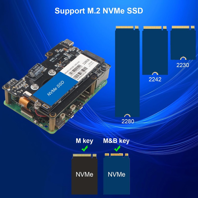 ZDE ZP581 PoE+ HAT PCIe to M.2 Key M NVMe