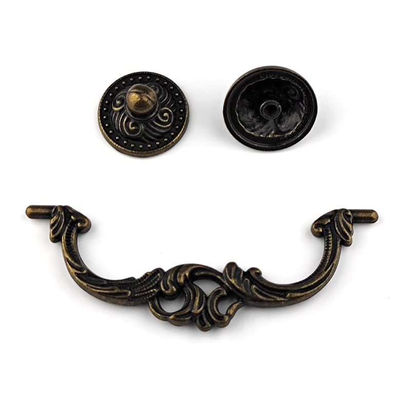 MuDuJia 10-Pack 3-1/2 Inch Centers Vintage Style Antique Bronze Bail