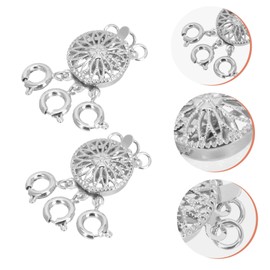 NUOBESTY 8pcs Necklace Separator Clasps for Jewelry Creation Multi-Strand Connector Spring for Layering Necklaces and Accessories