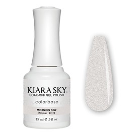 KIARA SKY Gel Polish | Soak-Off All In One 0.5 fl oz | G5112 Morning Dew (Shimmery Pearl White Shade)