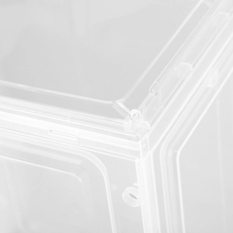 Shoe Storage Box Clear Acrylic with Magnet Front Door Stackable