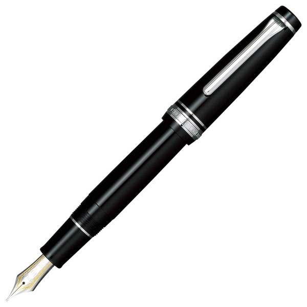 Sailor 11-2037-220 Professional Gear Fountain Pen, Silver, Black, Fine Point