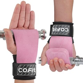 COFIT Wrist Straps for Weightlifting, Workout Wrist Wraps with Dual-Layer Oxford Leather, Enhanced Grip for Optimal Hand and Wrist Protection, Gym Lifting Straps for Deadlift and Powerlifting - Pink