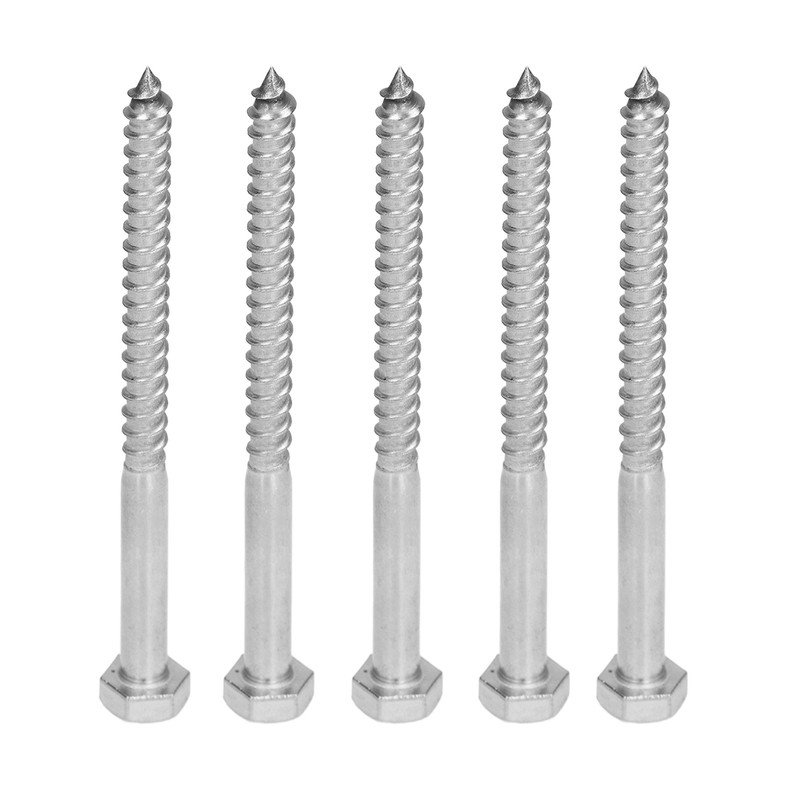 304 Stainless Steel Half Thread Bolt Wood Hex Lag Screws