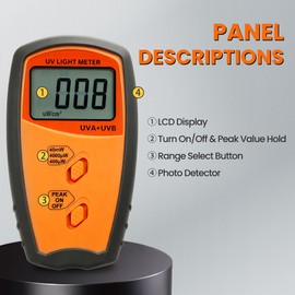 AMTAST UV Light Meter Professional UV Monitors Measurable of UVA & UVB Light Measure Tester with 290~390nm Range Portable UV Sunlight Tester (Model UV340B)