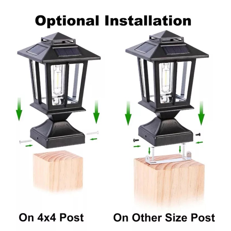 SmartYard Metal Solar Post Lights 4X4 Outdoor, Waterproof Fence Post