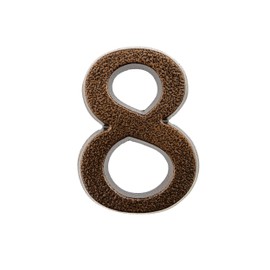 HUBER House Number 8 Aluminium 10 cm I House Numbers for House & Door - House Number Signs in Elegant Antique Copper 3D Design, Powder Coated