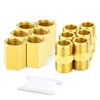 GASHER 12PCS Brass Pipe Fitting, Hex Nipple Brass Hex Coupler,