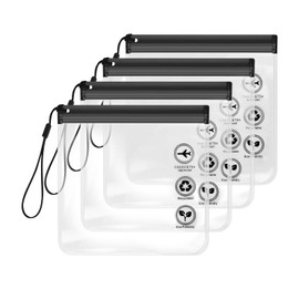 Iridsmole Airport Security Liquids Bags 4pc, Airport Liquid Bags 20 x 20 cm, Liquids Bag for Airport, Clear Bag for Travel, Clear Plastic Bags for Airport Security Travel Essentials