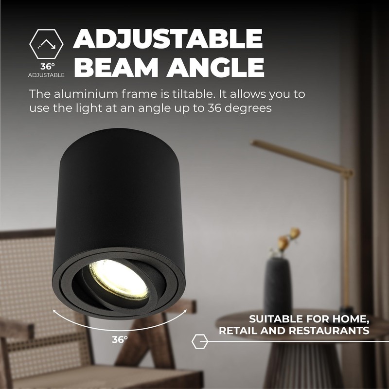 Ledvion - LED surface-mounted spotlights, round, dimmable, 5 W, 2700