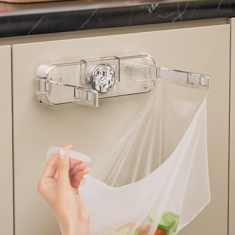 Temvue Kitchen Garbage Bag Stand, Clear Plastic Waste Bag Holder