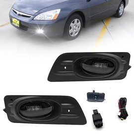 Luces antiniebla LED compatibles con Honda Accord Sedan 2006 2007 de 4 puertas para parachoques delantero con interruptor y kit de cableado, 1 par
