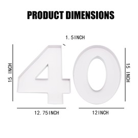 15.2inch Cardboard Number for Charcuterie Food Sweet, Birthday Anniversary Evens Party Treat, Paper Mache Decoration Box (40)