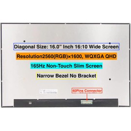 EM EMAJOR TECH New Screen Replacement for ASUS TUF Gaming A16 FA617NS FA617XS FA617NS-A16.R77600 QHD 2560x1600 165Hz Non-Touch LCD LED Display with Set of Tape Tools
