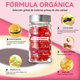 80 Cápsulas de Vitaminas para el Cabello, Tratamiento Cabello Seco y Maltratado, Aceite Hidratante y Anti-Frizz para Cabello, Suero Capilar para Mujer con Aceite de Argán Vitaminas A C E y B5