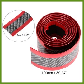 HOPESPANNER 1m 3.3ft Universal Car Door Sill Protector Entry Edge Guard Strip Sticker Carbon Fiber Pattern Red Vehicle Components