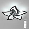 Goeco Modern Ceiling Light, Dimmable Black 5-Petals Flower Flush Mount