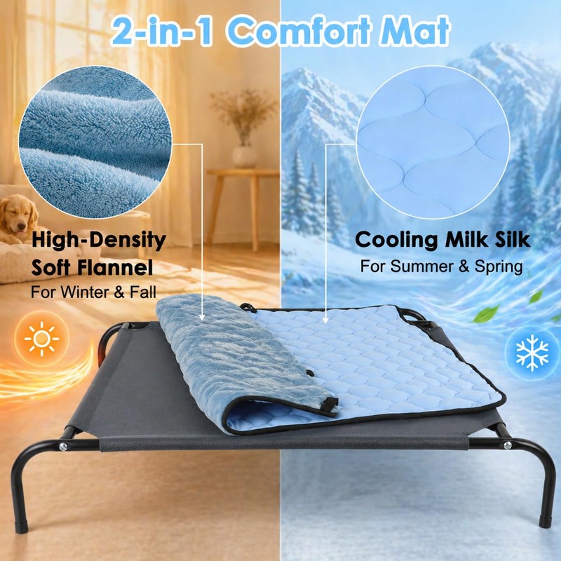 SZEE Elevated Dog Bed, Cooling Dog Cot Bed, Support Up