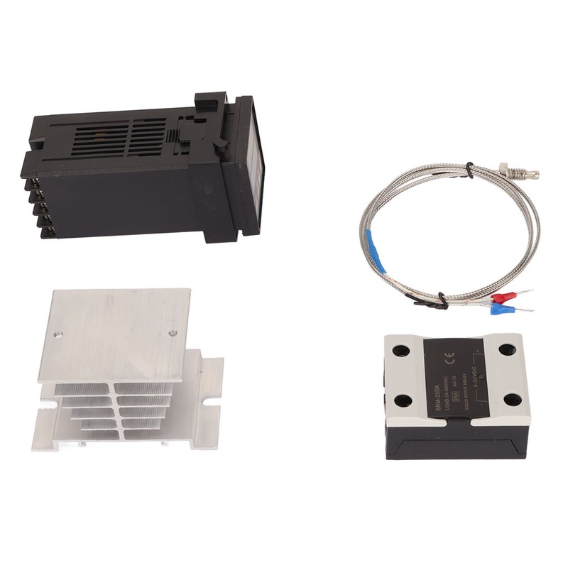 PID Temperature Controller Set K Type Thermocouple Heat Sink Relay
