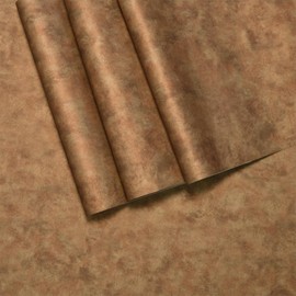 BAYYA Mid Century Modern Wallpaper Copper Peel and Stick Wallpaper Gold/Orange/Brown Industrial Wall Paper 16"x118" Rust Vintage Metallic Concrete Contact Paper for Bedroom Bathroom Living Room Wall