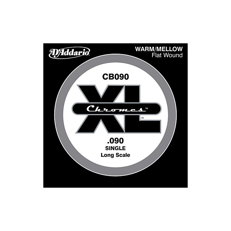D'Addario CB090 Chromes Bass Guitar Single String, Long Scale .090