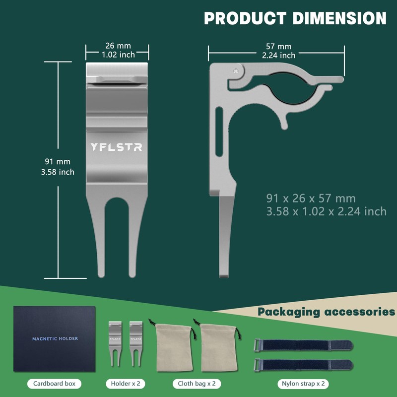 YFLSTR 2-Pack Magnetic Holder for Golf Cart & Grass, Anti-Loss