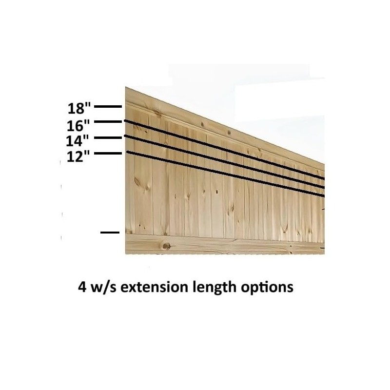 14" Allwood Pine Wainscot Extension Kit