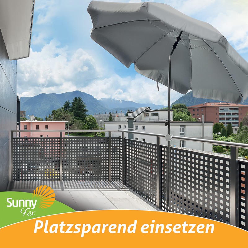 4smile Parasol Holder Balcony Railing - Aluminium Parasol Balcony Bracket