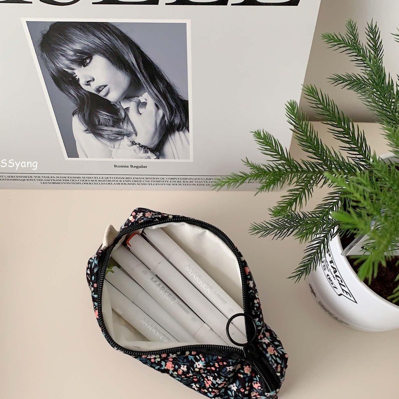 SSyang Pencil case with, Black Floral, pencil case