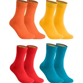 Gigando Men’s Socks, Cotton, Plain Colours 3, 4, 5, 6 or 8 Pack in Premium Quality – Black or Colourful Socks for Suit, Business and Leisure without Seam on the Toe - 35-38