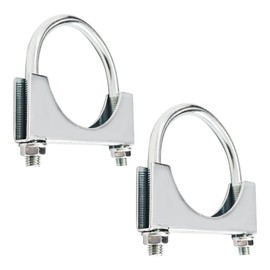 AUXBC 3" U-Bolt Exhaust Clamps, Heavy Duty Saddle Style Muffler Clamp for Automotive, RV, UTV, Tractor and Motorcycle Exhaust System, 2PCS