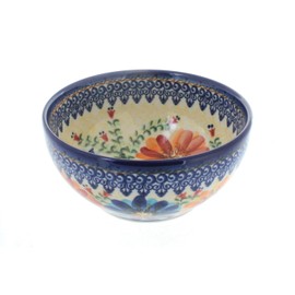 Blue Rose Polish Pottery Autumn Burst Cereal/Soup Bowl