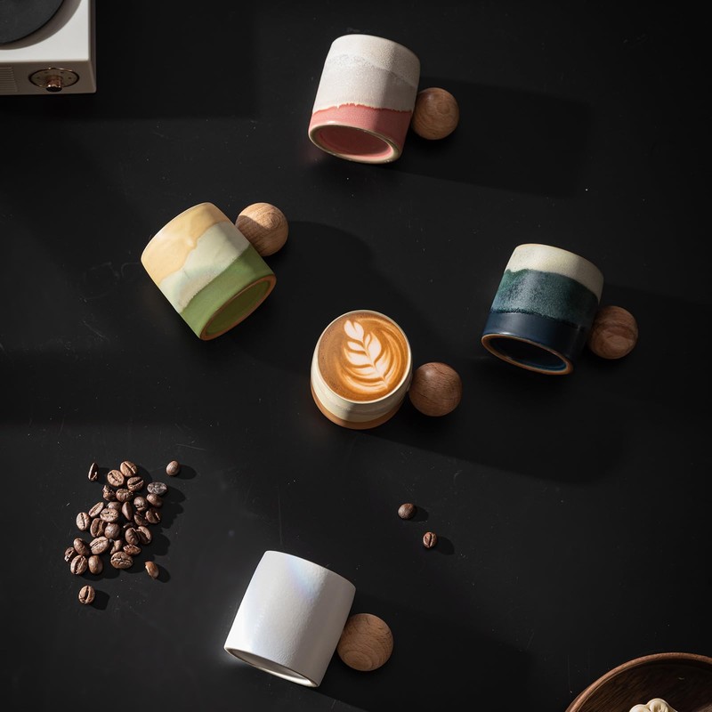 Dicmracy 2oz Ceramic Espresso Cups Set of 2 or 4,