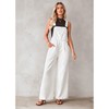 Luvamia Cute Overalls for Women - White Denim Jumpsuit with
