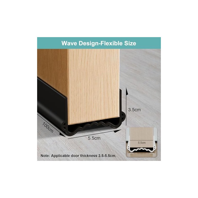 100 CM Guardapolvo para Puerta,Material de PVC de Doble Cara