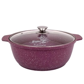 Cooking Pot Aluminum Dutch Oven Pot with Glass Lid 135.26 oz. (4 L) (mystery) Cookware Kitchen