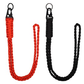 JNAWA 2Pcs Heavy Duty Lanyards Adjustable Key Lanyard Woven Rope Neck Lanyard Key Chain for Men and Women Outdoor Survival Umbrella Rope