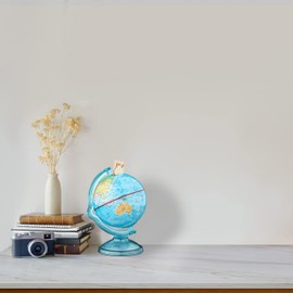 Relaxdays Globe Money Box H16.5 x W14 x D14 cm Political World Map Colourful