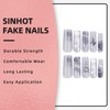 SINHOT Long Press on Nails Square Fake Nails Glossy Glue