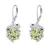 Frog Earrings with Birthstone 925 Sterling Silver Frog Drop Dangle