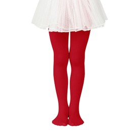 Medias de ballet para niñas pequeñas, suaves, atléticas, medias elásticas de danza para niñas, Rojo, 3-6 Años
