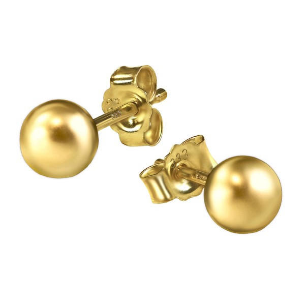 CLEVER SCHMUCK Golden Pair of Small Women's Stud Earrings with