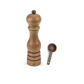 Peugeot Paris Classic Collection Antique Pepper Mill Natural - With Wooden Spice Scoop (9 -Inch, Pepper Mill w/scoop)