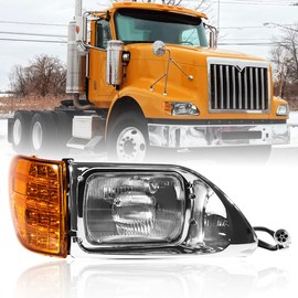 Seassauto Headlight for International 9200-9900 Driver and Passenger Side Headlights Headlamps Assembly for International 2003 2004 2005 2006 2007（Right