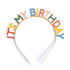 Rainbow It's My Birthday Headband - Happy Birthday Girl Tiara Hair Accessories for Women, Girls, and Kids - Party Supplies